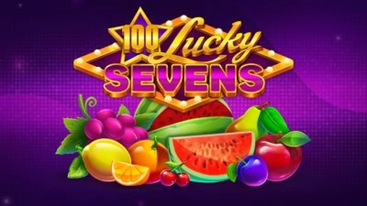 Tampilan visual slot 100 Lucky Sevens dengan nuansa lampu neon